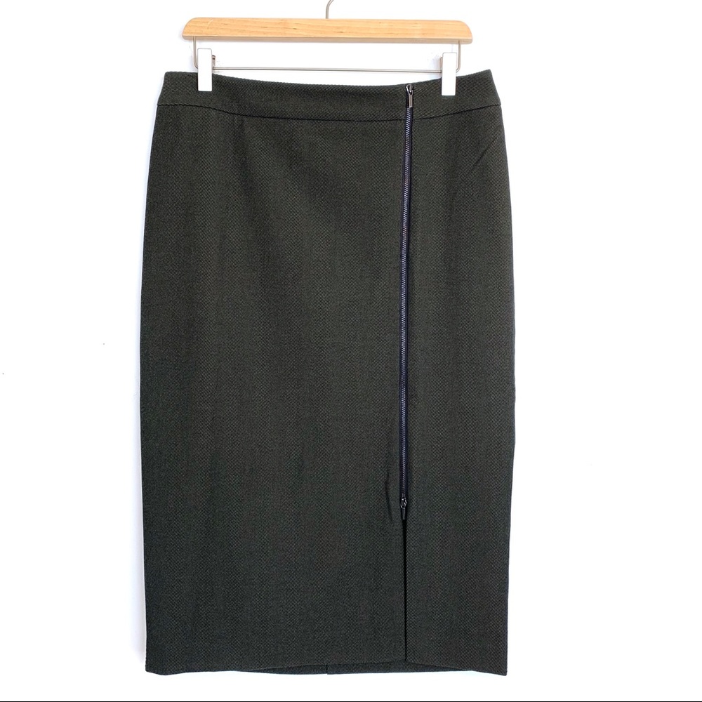 Ann Taylor skirt size 10 dark green pencil career - Picture 1 of 8